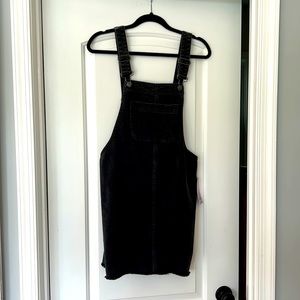 Never worn black denim overall dress size S